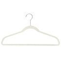 44.5cm Slim-Line Off-White Velvet Suit Hanger with Chrome Hook Sold in Bundles of 50/100