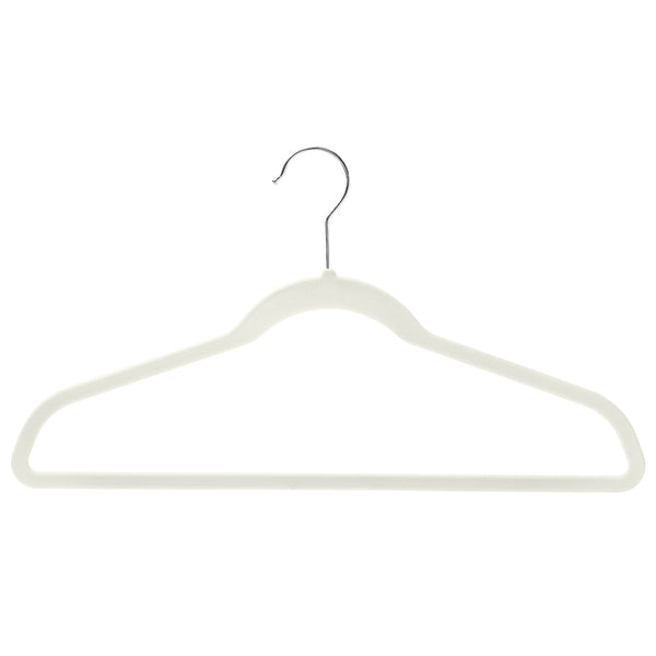 44.5cm Slim-Line Off-White Velvet Suit Hanger with Chrome Hook Sold in Bundles of 50/100