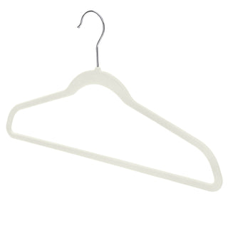 44.5cm Slim-Line Off-White Velvet Suit Hanger with Chrome Hook Sold in Bundles of 50/100