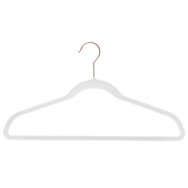 44.5cm Slim-Line White Suit Hanger with Rose Gold Hook Sold in Bundles of 20/60/100