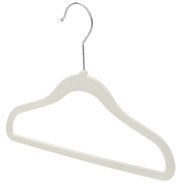 30cm Kids Size Slim-Line Off-White Suit Hanger with Chrome Metal Hook Sold in 50/100