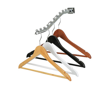 Wooden Clothes Hanger with Soft No-slip Ring