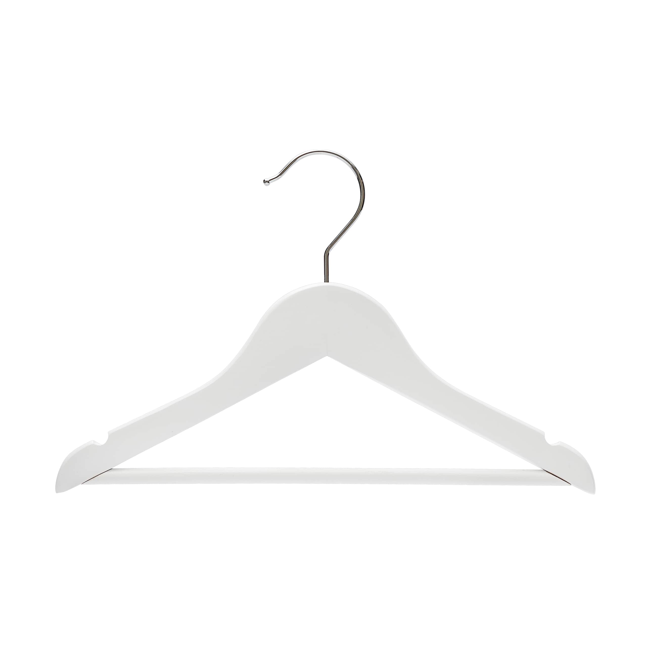 30.5cm White Wooden Baby Hanger w/ Bar Sold in Bundle of 10/20/50/100