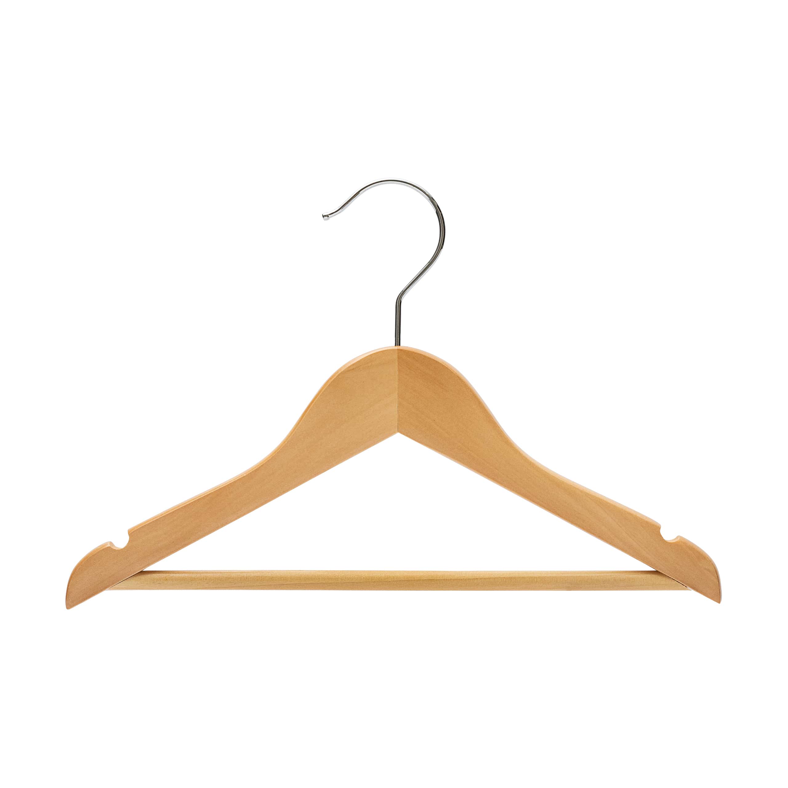 30.5cm Natural Wooden Baby Hanger w/ Bar Sold in Bundle of 10/20/50/100