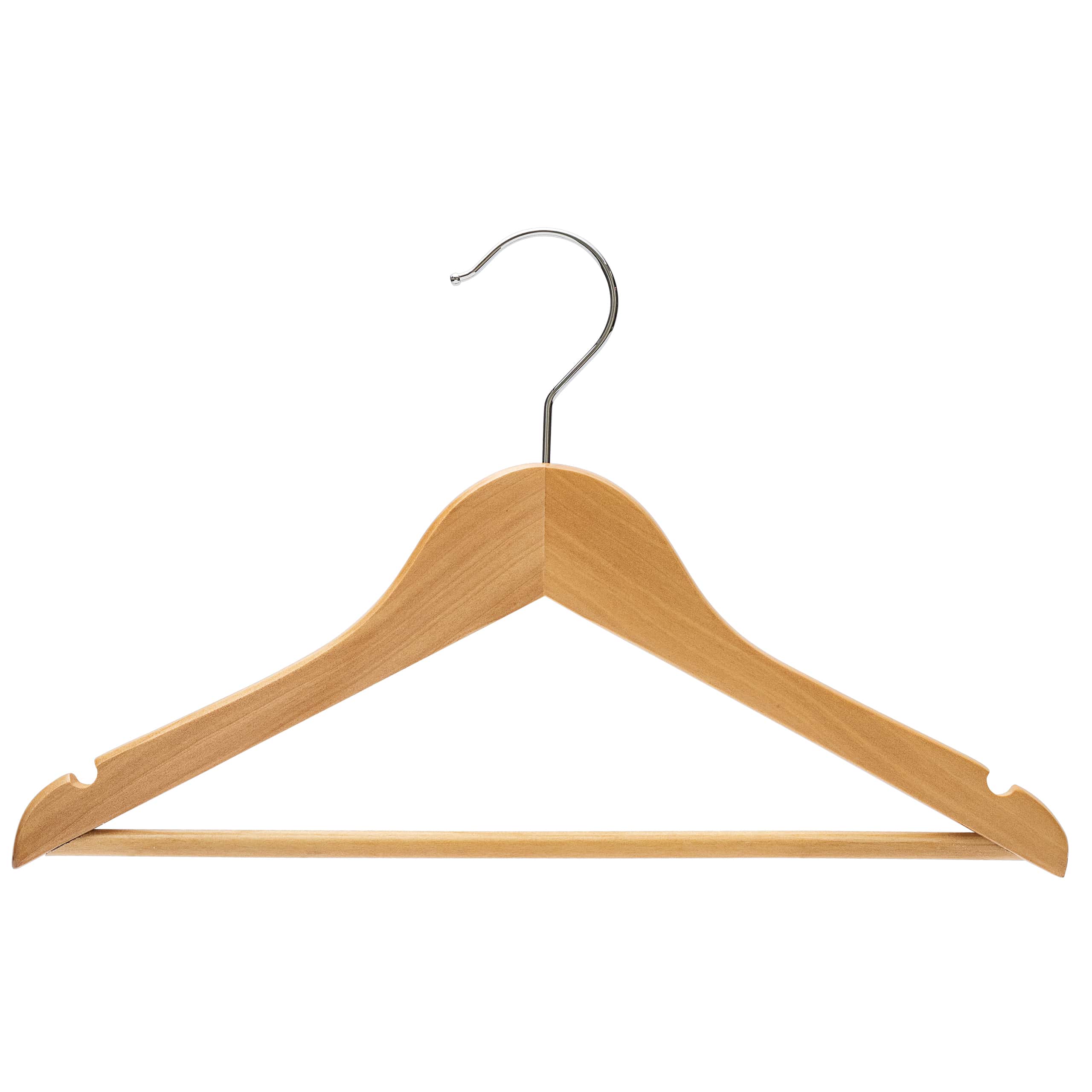 36cm Natural Wooden Baby Hanger w/ Bar Sold in Bundle of 10/20/50/100