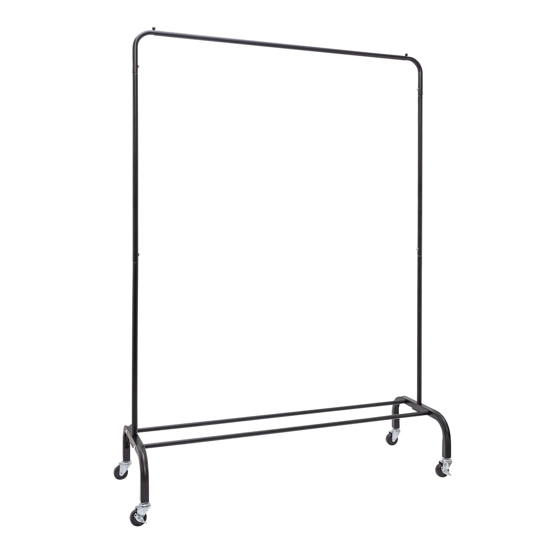 Home Essential Garment Coat Rack - Black - 60kgs Weight Capacity - Extra Thick Rail & Enhanced Metal Base With Durable Wheels Sold in 1/3 - Mycoathangers